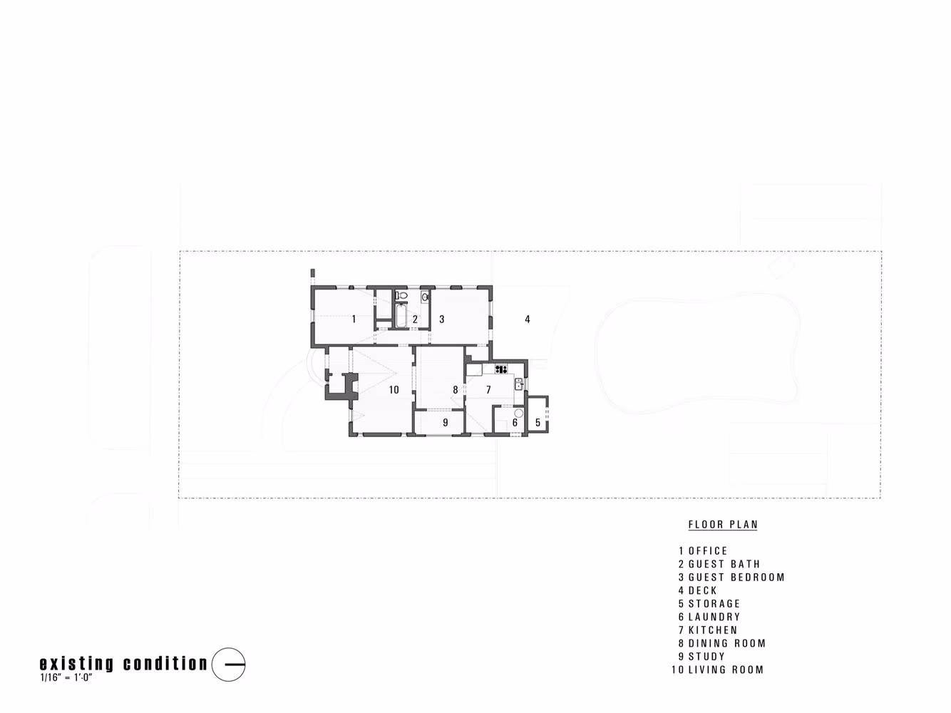 Planta del estado existente de la casa Tudor de la Renovación Escobar antes de la intervención de Chen + Suchart