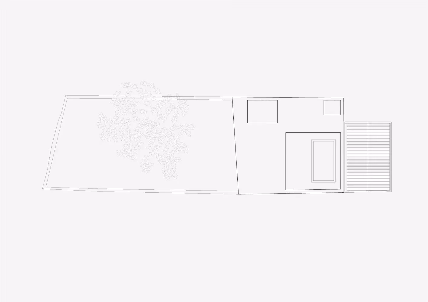 Planta de cubierta de la Casa Brotero de phdd arquitectos con la terraza y el jardín, Lisboa