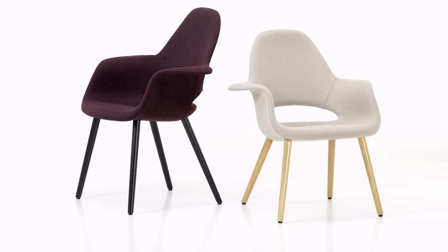 organic chair diseñada por eero saarinen y charles eames