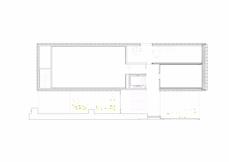 Plano de planta de la Escuela de Música de Zubiaur, de Javier de las Heras Solé, en Amorebieta-Etxano