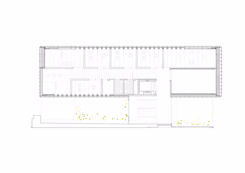Plano de otra planta del edificio exento de la Escuela de Música de Zubiaur, junto al centro Zelaieta
