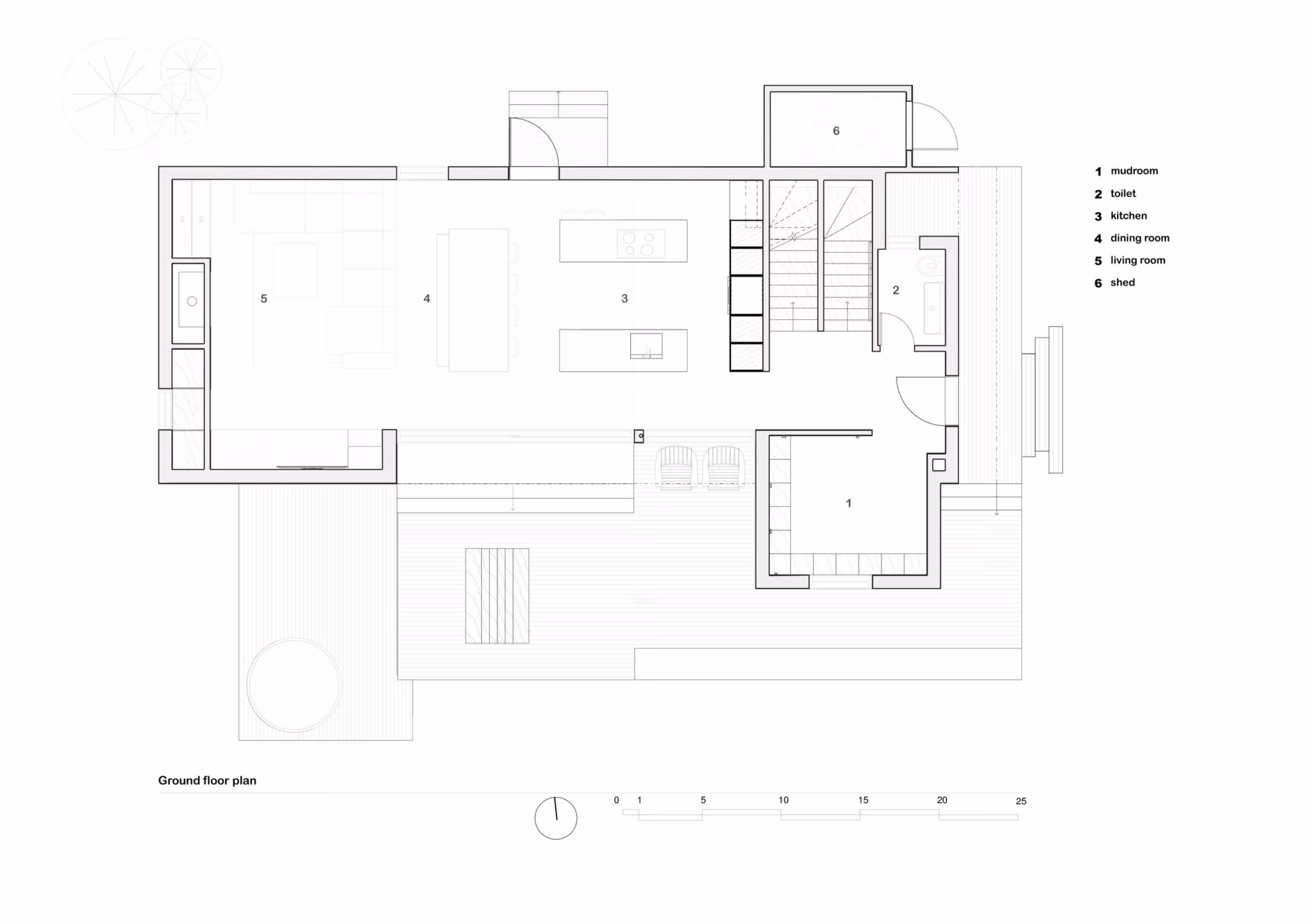 Ground floor plan of TISSARAOUATA with kitchen, living and dining areas and entrance